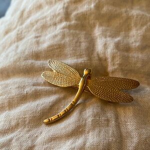 Gold Dragonfly Brooch Pin/chain pendant